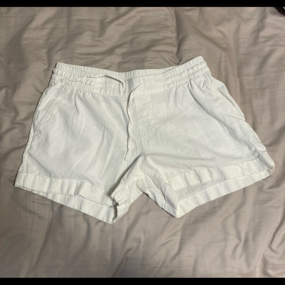 White Linen Shorts